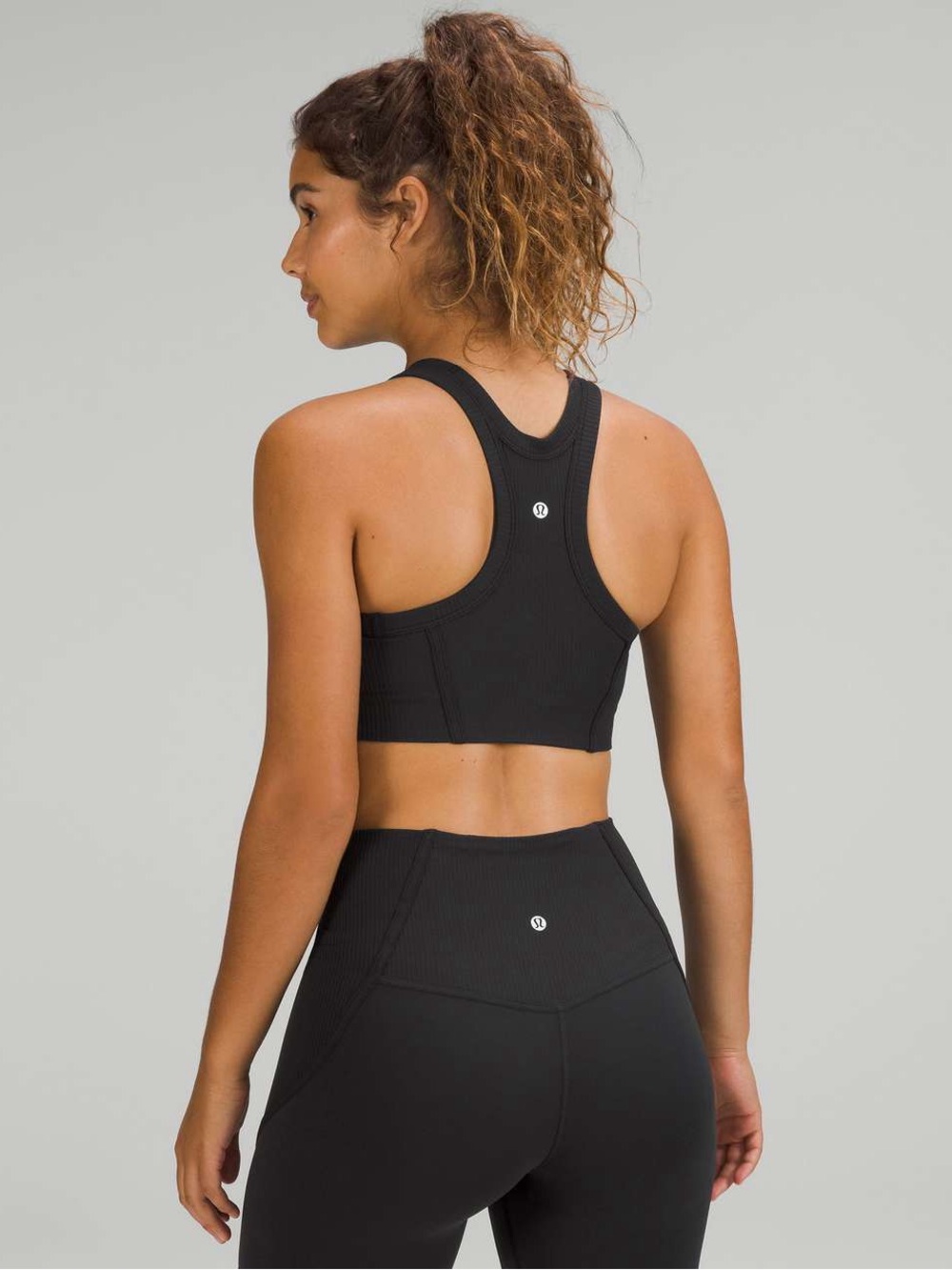 342. Lululemon Ribbed Nulu High-Neck Yoga Bra Black size 8 like new PTP 13”
